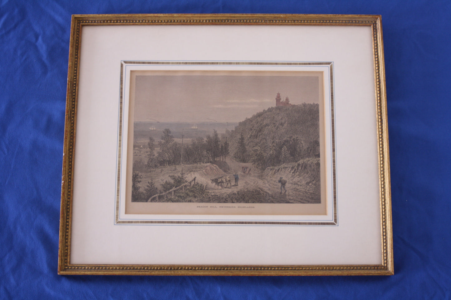 Framed Vintage Print- "Beacon Hill"- Neversink, Highlands