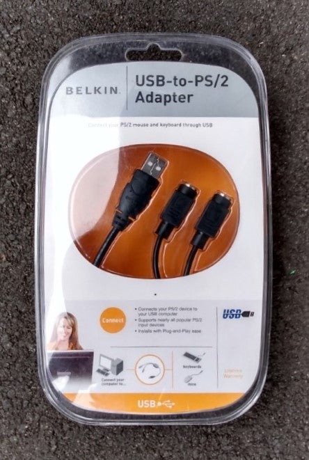 Belkin USB to PS/2 Adapter- New