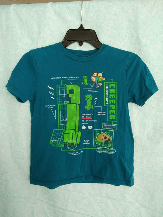 OLD NAVY Blue Minecraft Graphic Tee Shirt - M / 8