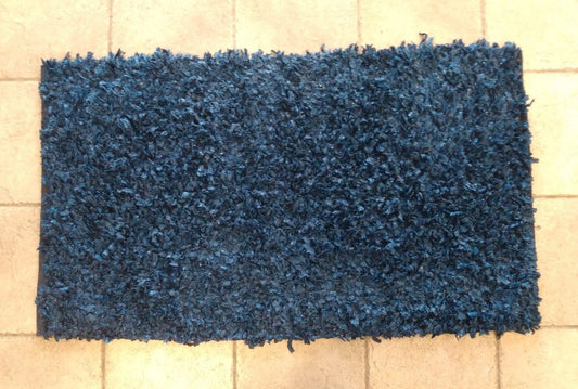 Blue Shimmer Shag Accent Rug - New - 30" x 50"
