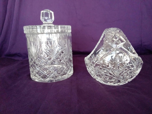 Vintage Crystal Biscuit-Candy Dish Set