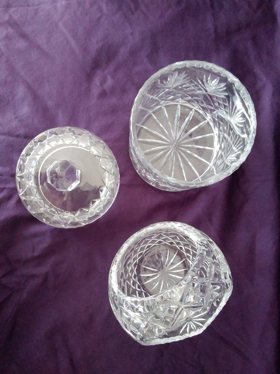 Vintage Crystal Biscuit-Candy Dish Set