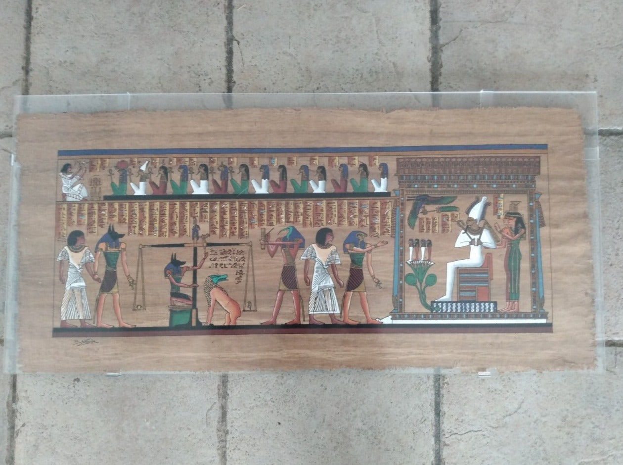 Egyptian Papyrus Hand Made Painting - Signed by Artist