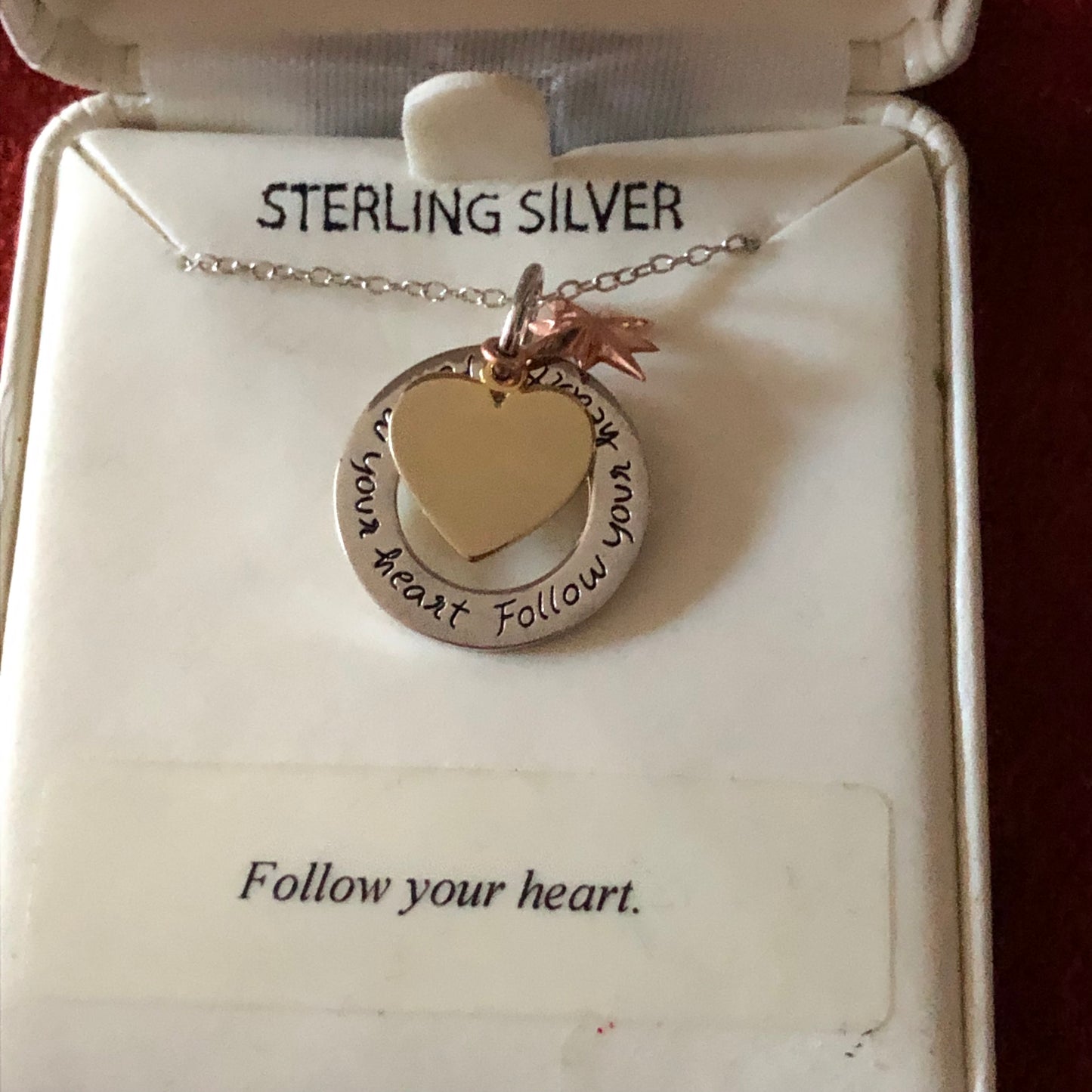 Foot Notes Sterling Silver Necklace-"Follow Your Heart"