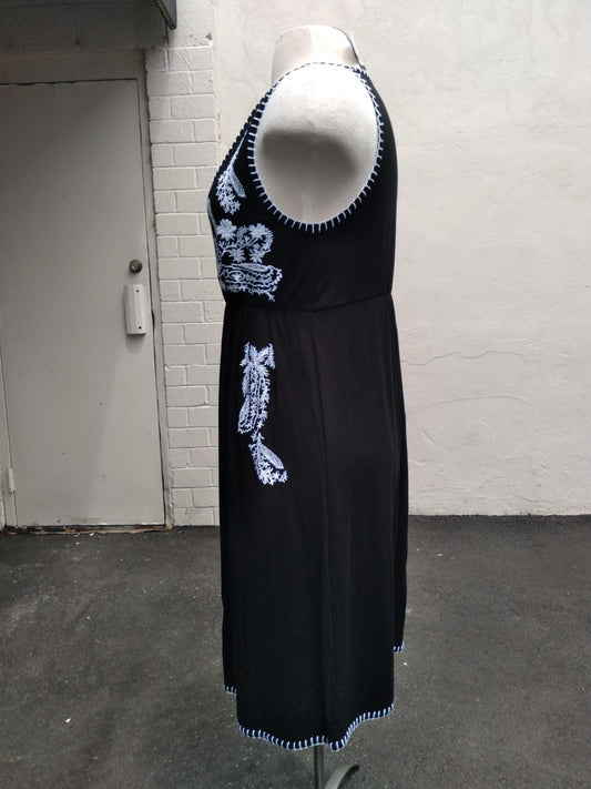 Grace Elements black & white Sleeveless Dress - Size: L