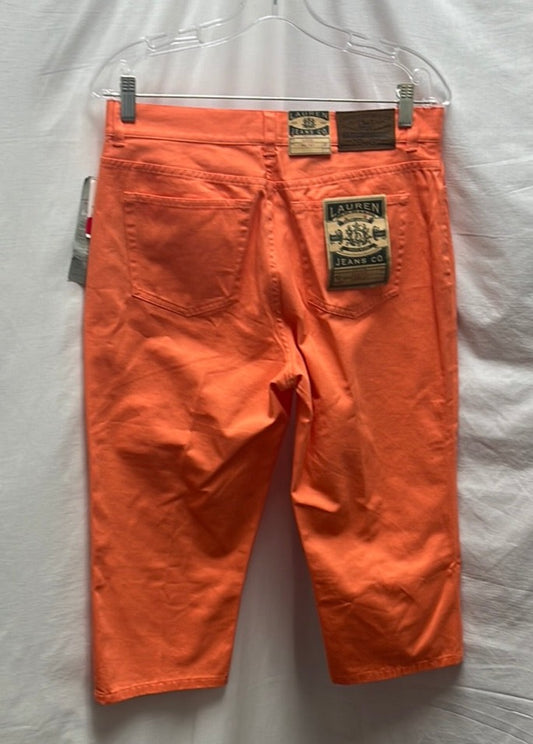 NWT -- Ralph Lauren Classic Peach Midcalf Jeans -- 10P