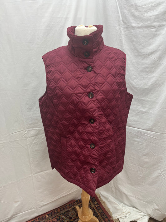 NIP -- Land's End Primaloft Collection Women's Burgundy Quilted Vest -- Size L