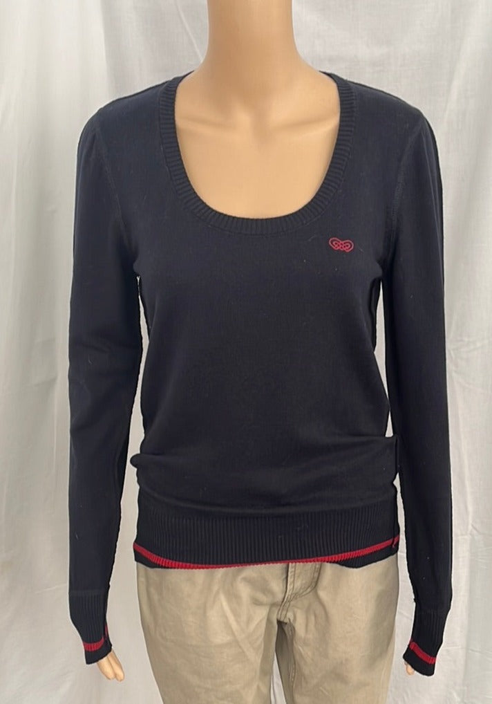 NWT -- Mudo FTS Black Red Scoop Neck Sweater -- M
