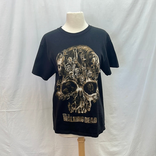 VTG -- Black 2013 Walking Dead Zombie Skull Graphic T-shirt -- M