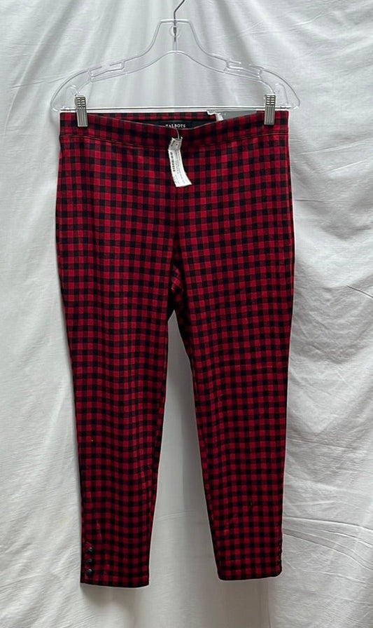 Talbots red black Plaid Skinny Ankle Pant -- MP