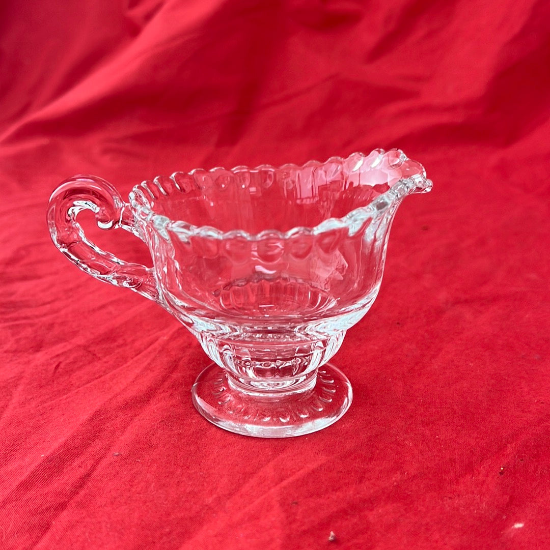 VTG -- Unmarked Crystal Creamer and Sugar Bowl