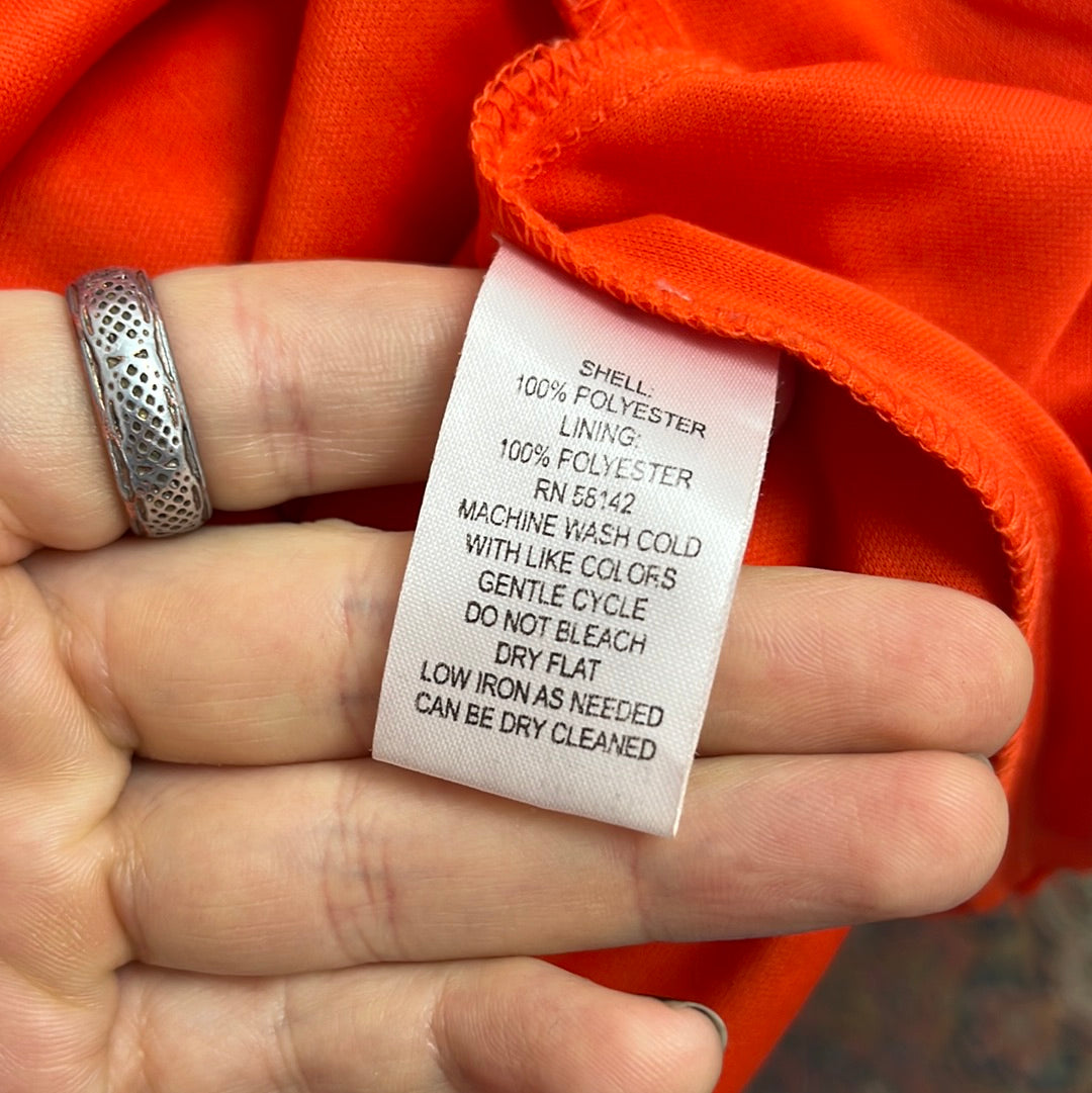 London Times Orange Eyelet Crochet Shift Work Social Dress -- Size 16W