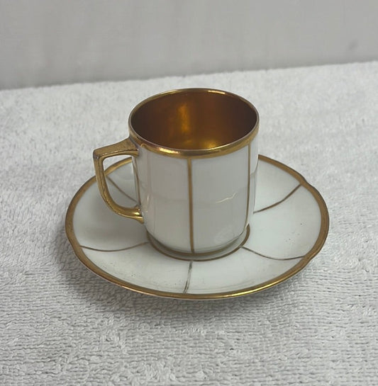 VTG -- Thomas Bavaria White and Gold Demitasse Cup and Saucer