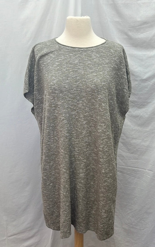 Pure Jill grey Dolman Cap Sleeve Knit Pullover Dress -- M