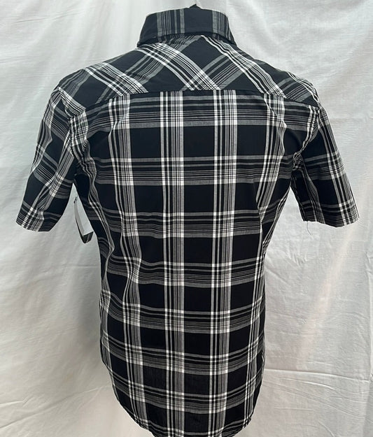 NWT - Burnside Apparel Black Plaid Sweetwater Brewing SS Shirt - M