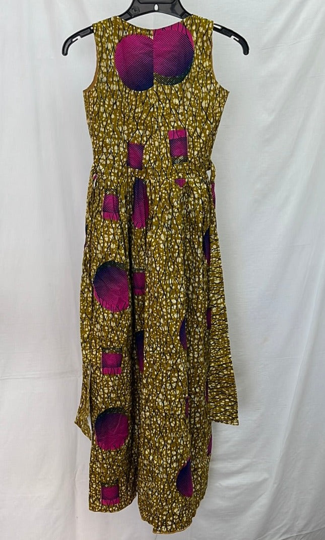 Funky Purple and Yellow Abstract Print Dress -- Size S/XS