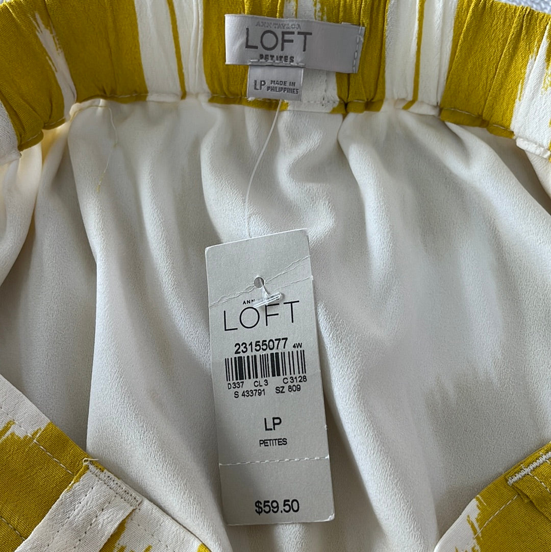 NWT -- Ann Taylor Yellow Rorshach Blot Mini Skirt -- L Petite