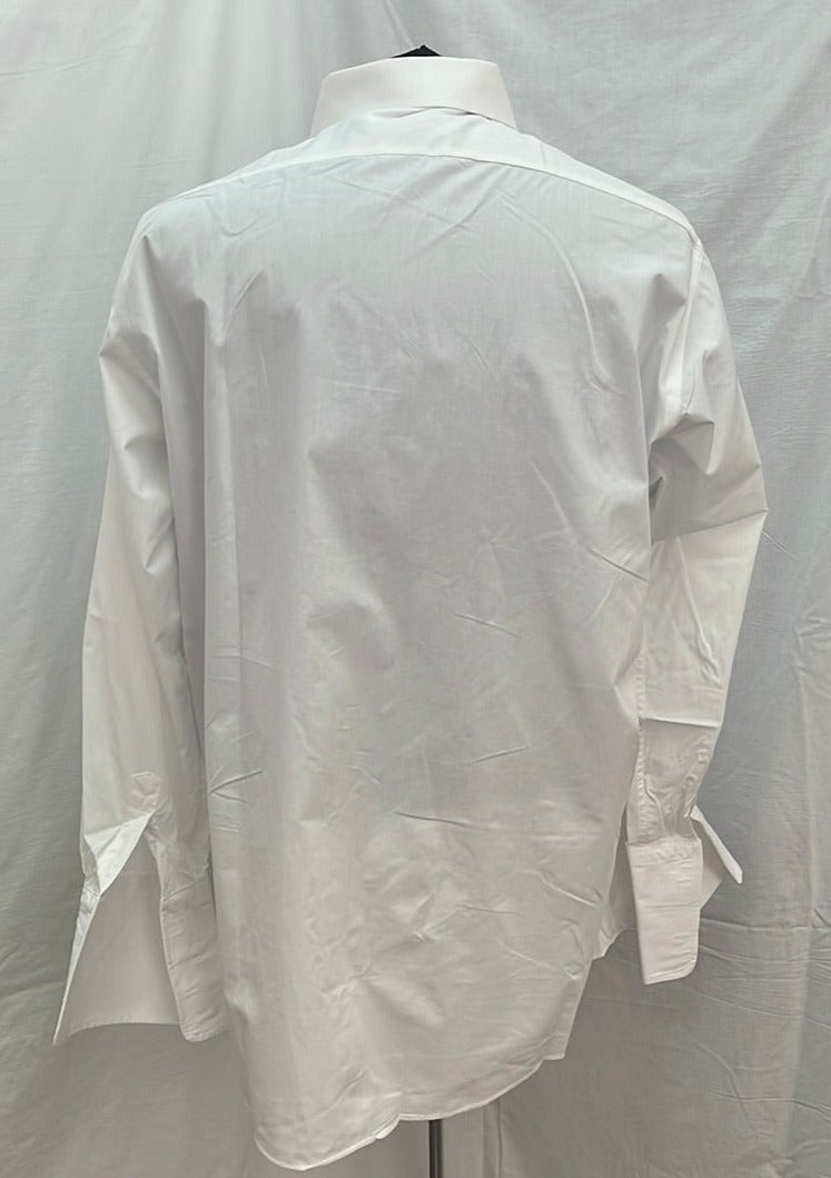 Geoffrey Beene White Pleated-front Tuxedo Shirt -- 17 34-35