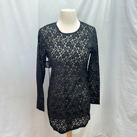 NWT -- Nasty Gal Black Floral Lace Mini Dress -- S