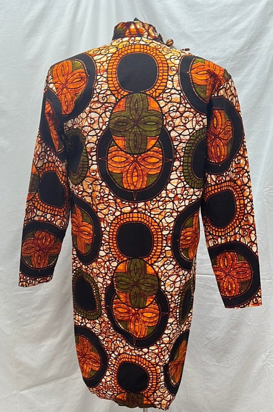 Ankara Cloth Men's Dashiki Jacket -- M