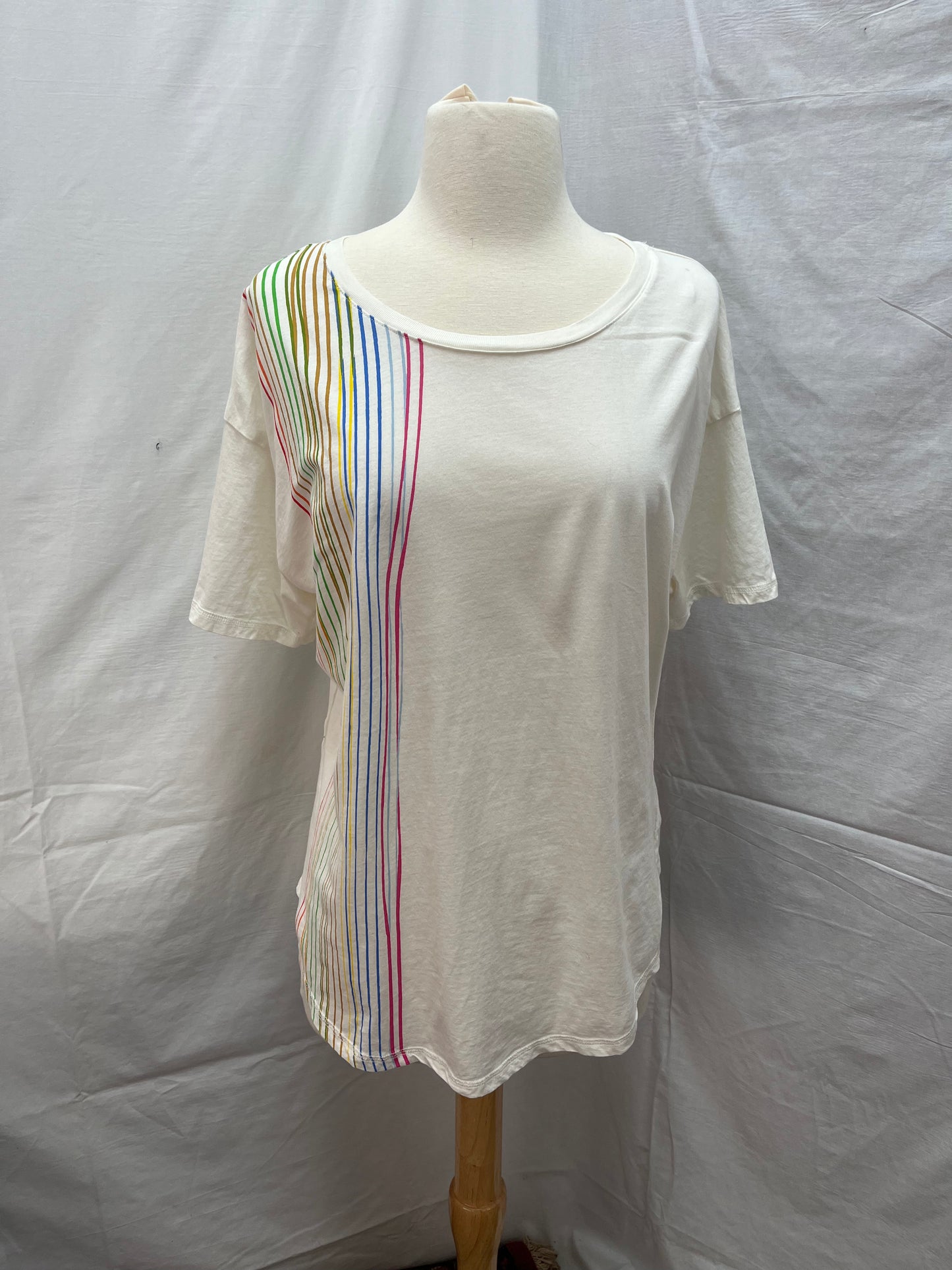 Anthropologie Rainbow Design T-Shirt -- Size L
