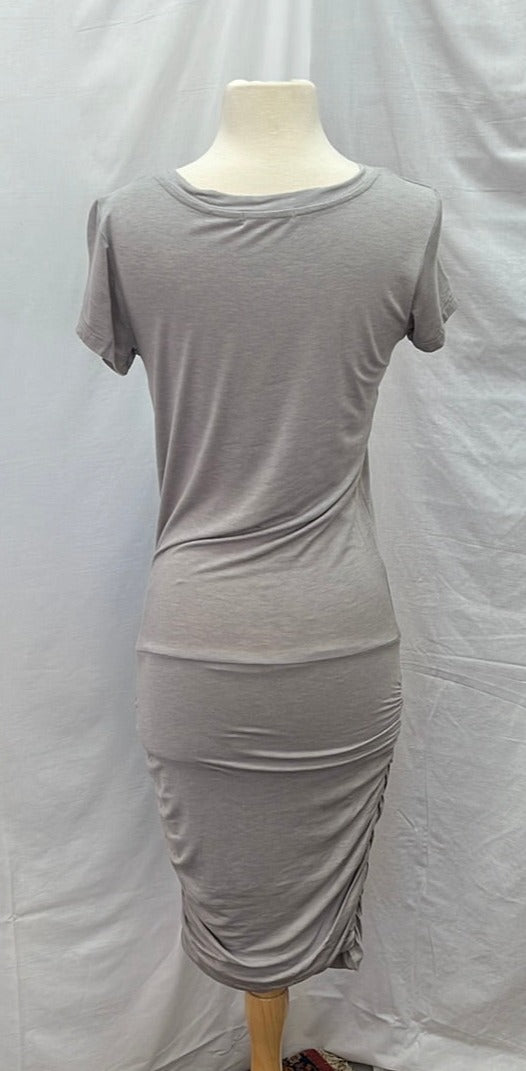 Prana grey Short Sleeve T-Shirt Foundation V-neck Dress -- XS