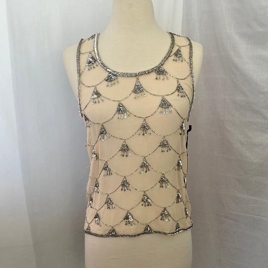 NWT -- Forever 21 Exclusive blush Sequined Sheer Sleeveless Top -- S