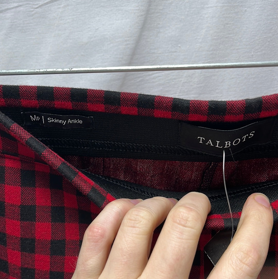 Talbots red black Plaid Skinny Ankle Pant -- MP