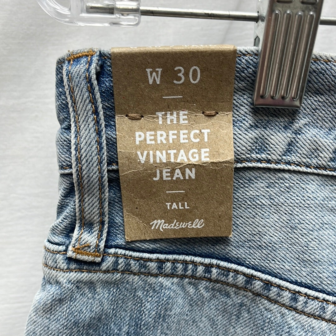 NWT -- Madewell Light Wash Perfect Vintage Fit Jeans --  30 Tall