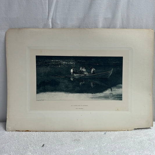 Antique -- Original George Barrie 1889 Photogravure from the Exposition Universelle de 1889 -- after C Skredsvig "St John's Eve in Norway"