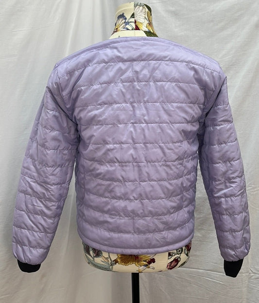 CHAMPION lavender / grey Reversible Quilted Logo Jacket -- XS