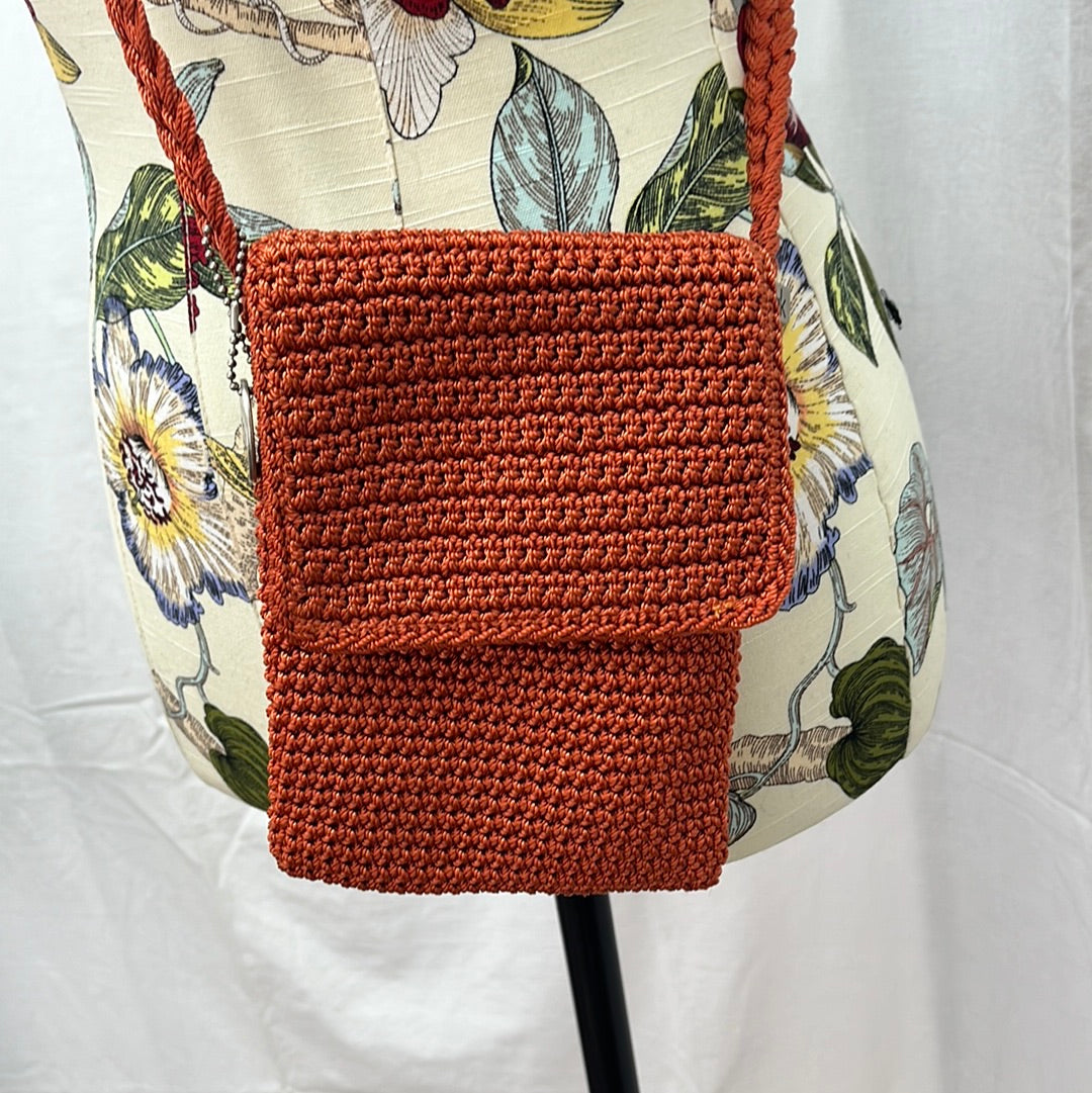 The Sak Crocheted Orange Crossbody Shoulder Bag CommunityWorx