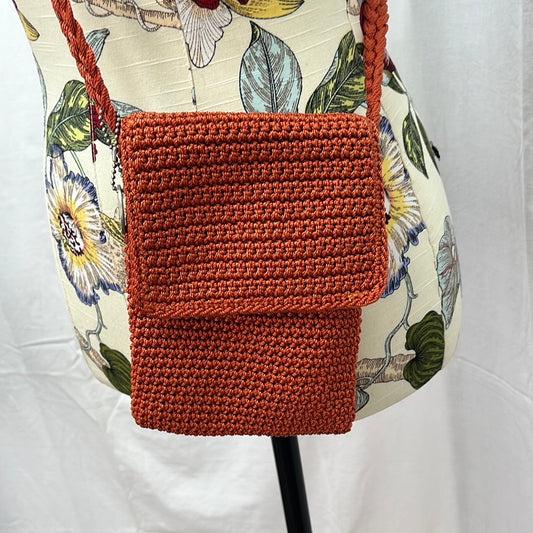 The Sak Crocheted Orange Crossbody Shoulder Bag