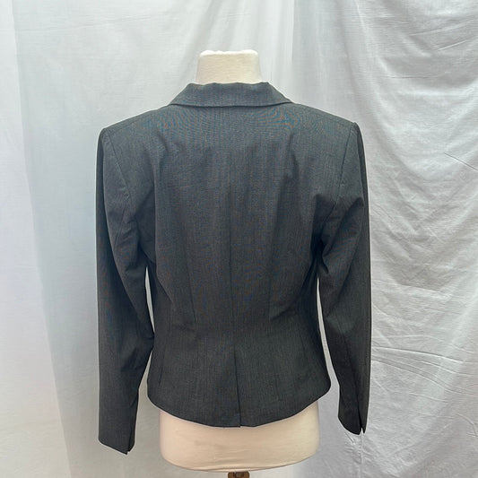 NWT -- H&M charcoal grey One-button Notch Lapel Blazer -- US 10