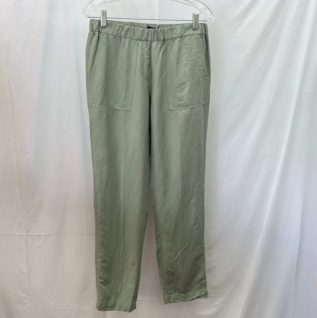 NWT -- Jones New York Pale Olive Linen Pull-on Pants -- 4