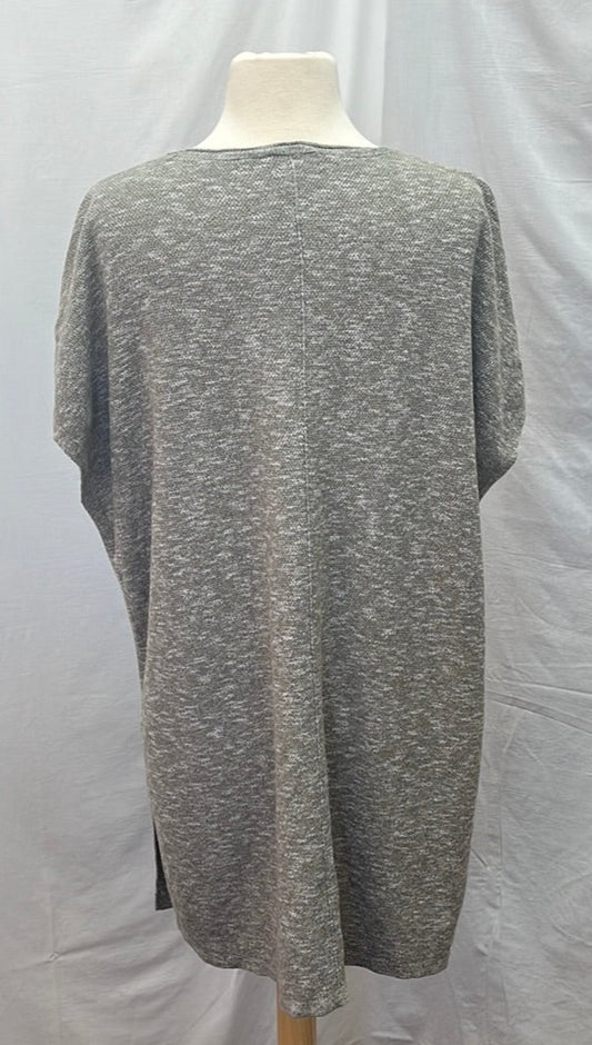 Pure Jill grey Dolman Cap Sleeve Knit Pullover Dress -- M