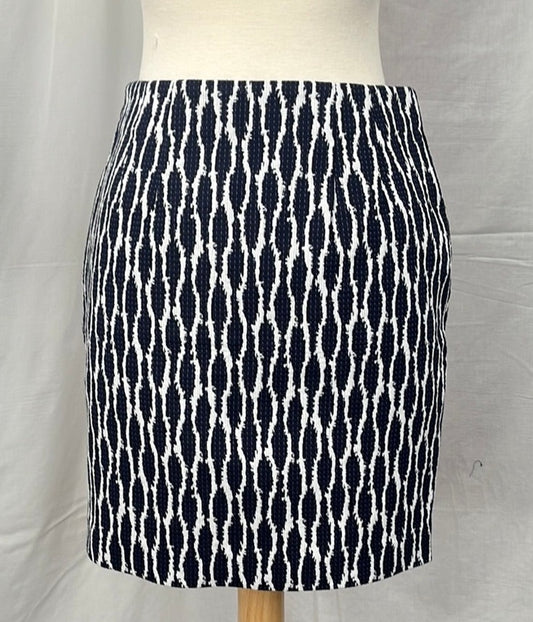NWT - Ann Taylor Loft Petites Navy White Mini Skirt - XSP