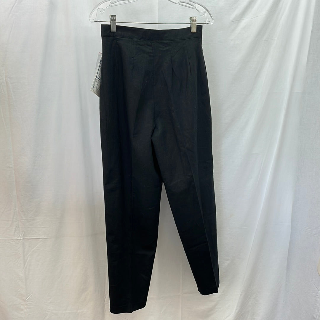VTG/NWT -- David Benjamin Black Linen Pant -- Size 8