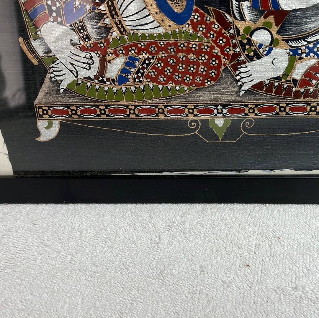 VTG -- Framed Thai Silk Painting