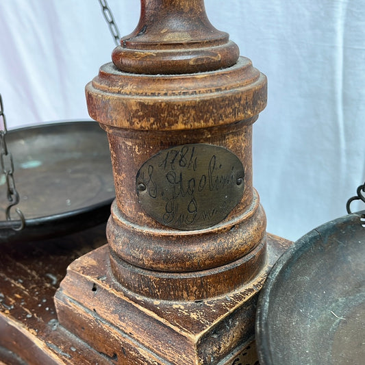 1784 - Stefano Ugolini Wormwood and Brass Balance Scale