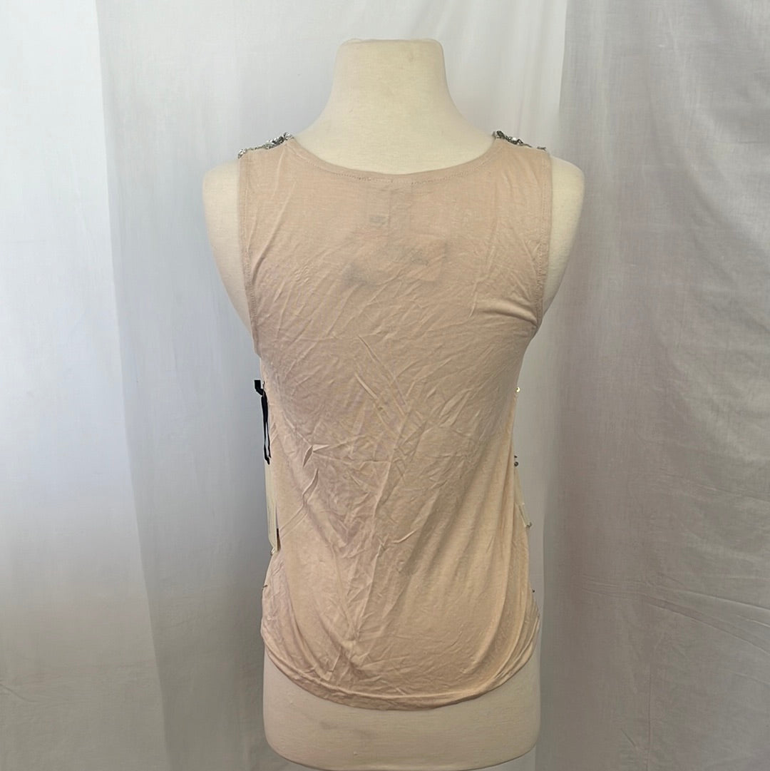 NWT -- Forever 21 Exclusive blush Sequined Sheer Sleeveless Top -- S