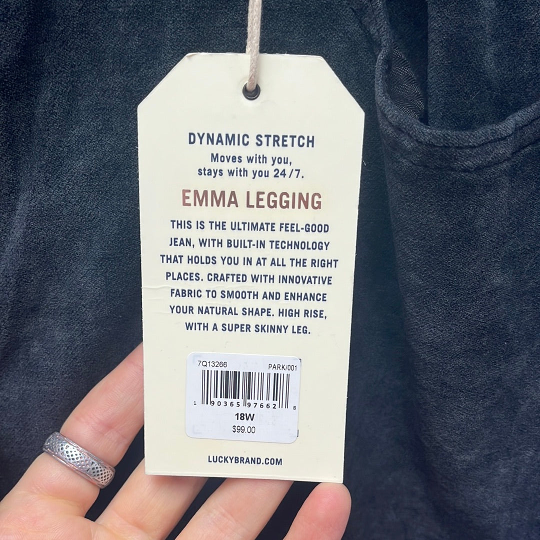 NWT -- Lucky Brand Black High-rise Skinny Emma Legging Jeans -- 18W