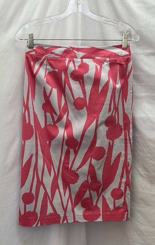 Boden Pink Grey Floral Print Pencil Skirt  -- 4L