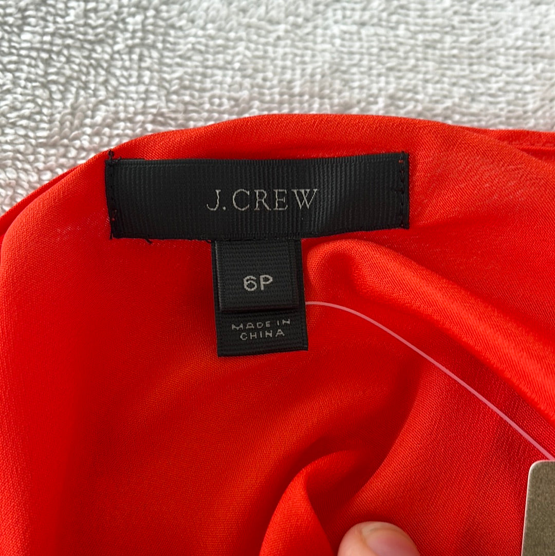 NWT -- J. Crew orange Laser Cut Floral Shift Dress -- 6P