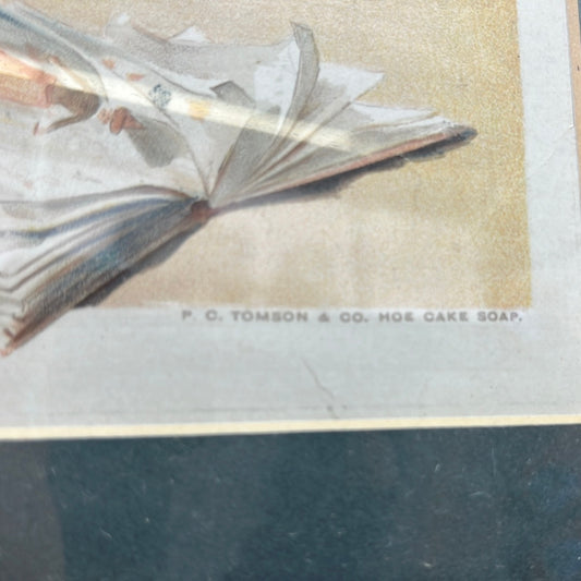 RARE -- Framed Print Advertisement for P.C. Tomson and Co. "Hoe Cake" Soap