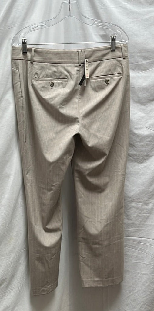 NWT -- Talbots Beige Pink-Stripe Heritage Cut Dress Pants -- 12P