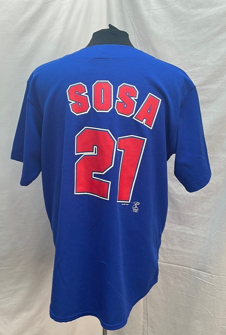 VTG -- True Fan blue 2001 Official MLB Sammy Sosa #21 Cubs Jersey -- L