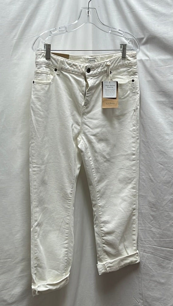 NWT -- L.L. Bean White Classic Fit Jeans -- 12P