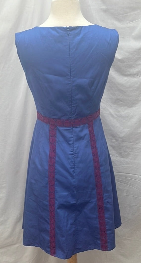 Nanette Lepore Blue Purple Embroidered Dress -- 2
