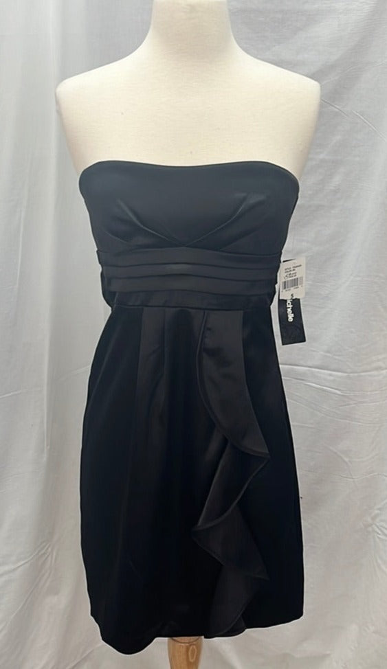 NWT -- My Michelle Black Strapless Formal Midi Dress -- 5